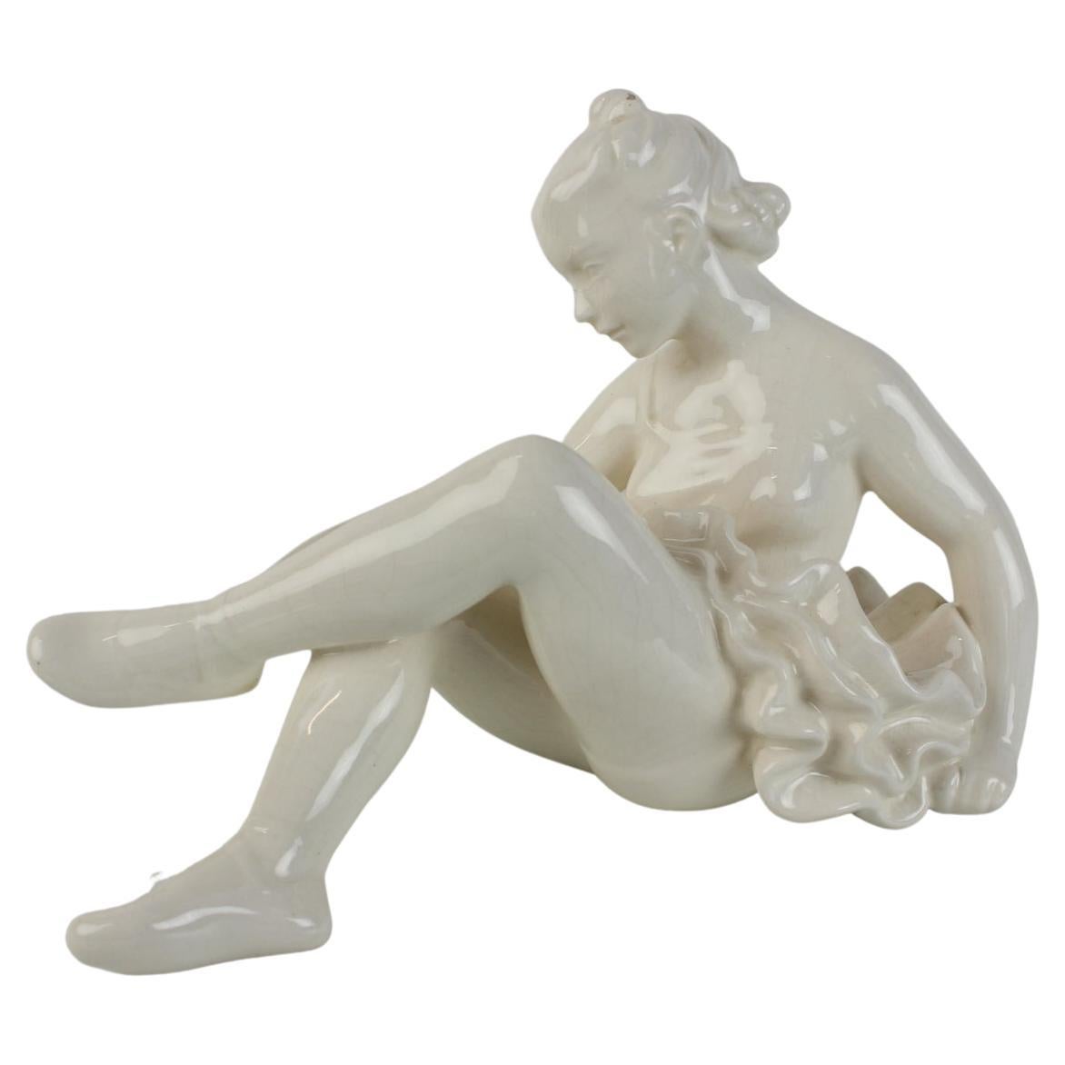 Statue de ballerine en porcelaine, Tchécoslovaquie, 1962