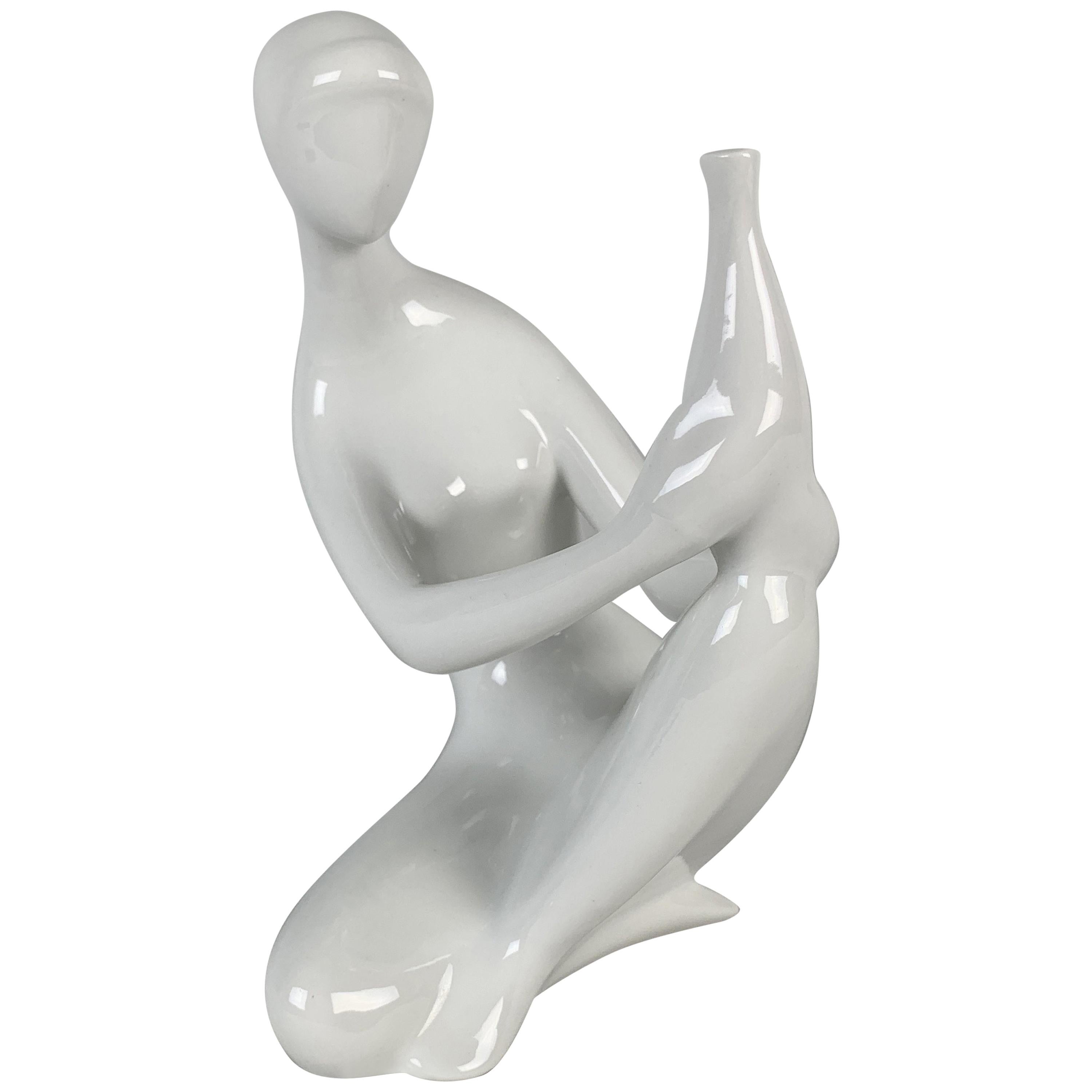 Porcelain Statue by Jitka Forejtova for Royal Dux, Czechoslovakia, 1960s For Sale