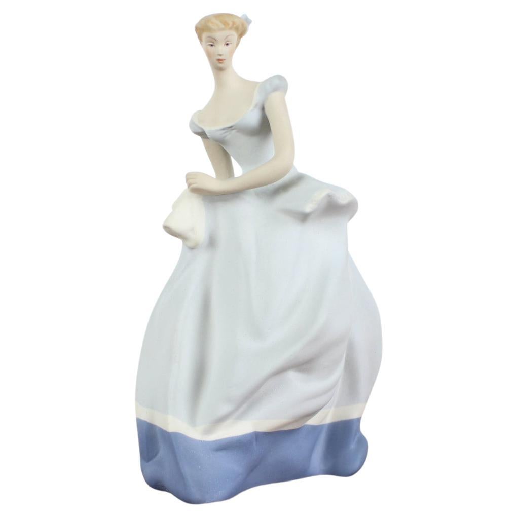 Porcelain Statue of a Woman, Royal Dux, 1960s For Sale