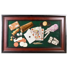 Porcelain Still Life Plaque Depicting Various Game Pieces