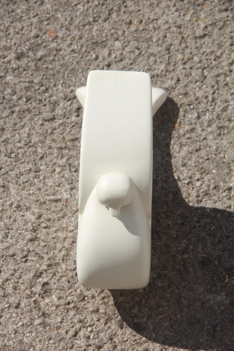 Porcelana stonewar paloma estilizada producción italiana Studiolinea COM 1970 blanco.