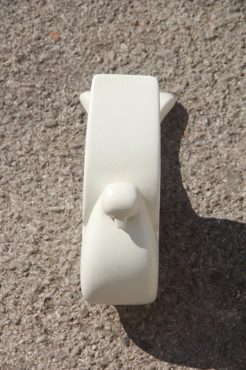 Porcelain stonewar stylized pigeon Italian production Studiolinea COM 1970 white.