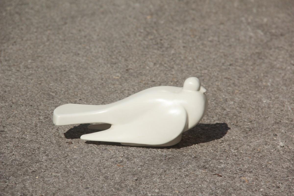 Grès Porcelaine Stonewar - Pigeon stylisé de production italienne Studiolinea COM 1970 Blanc en vente