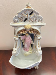 Bénitier en porcelaine, Italie, années 1950