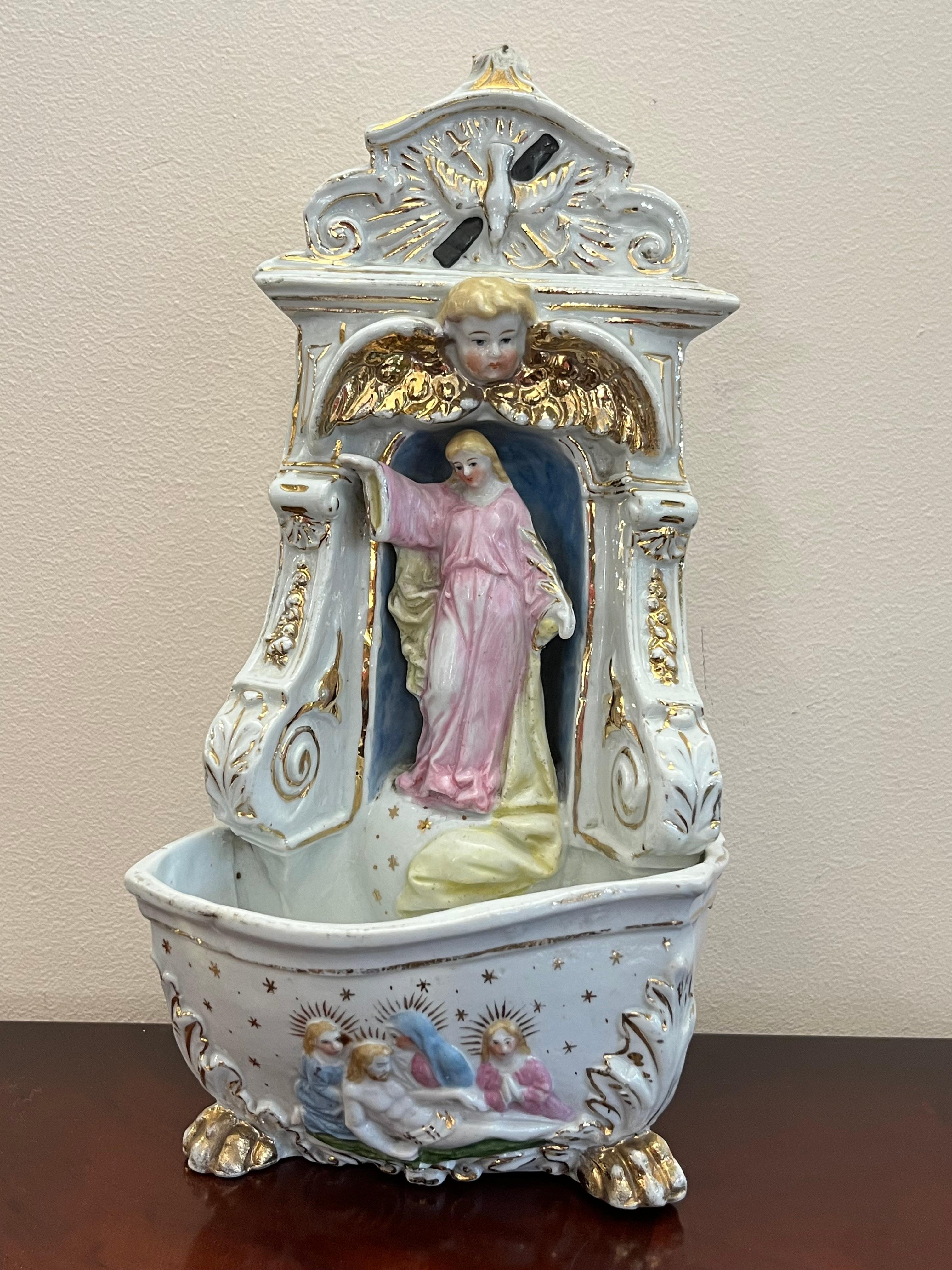 Mid-20th Century Porcelain Stoup, Italy, 1950s For Sale