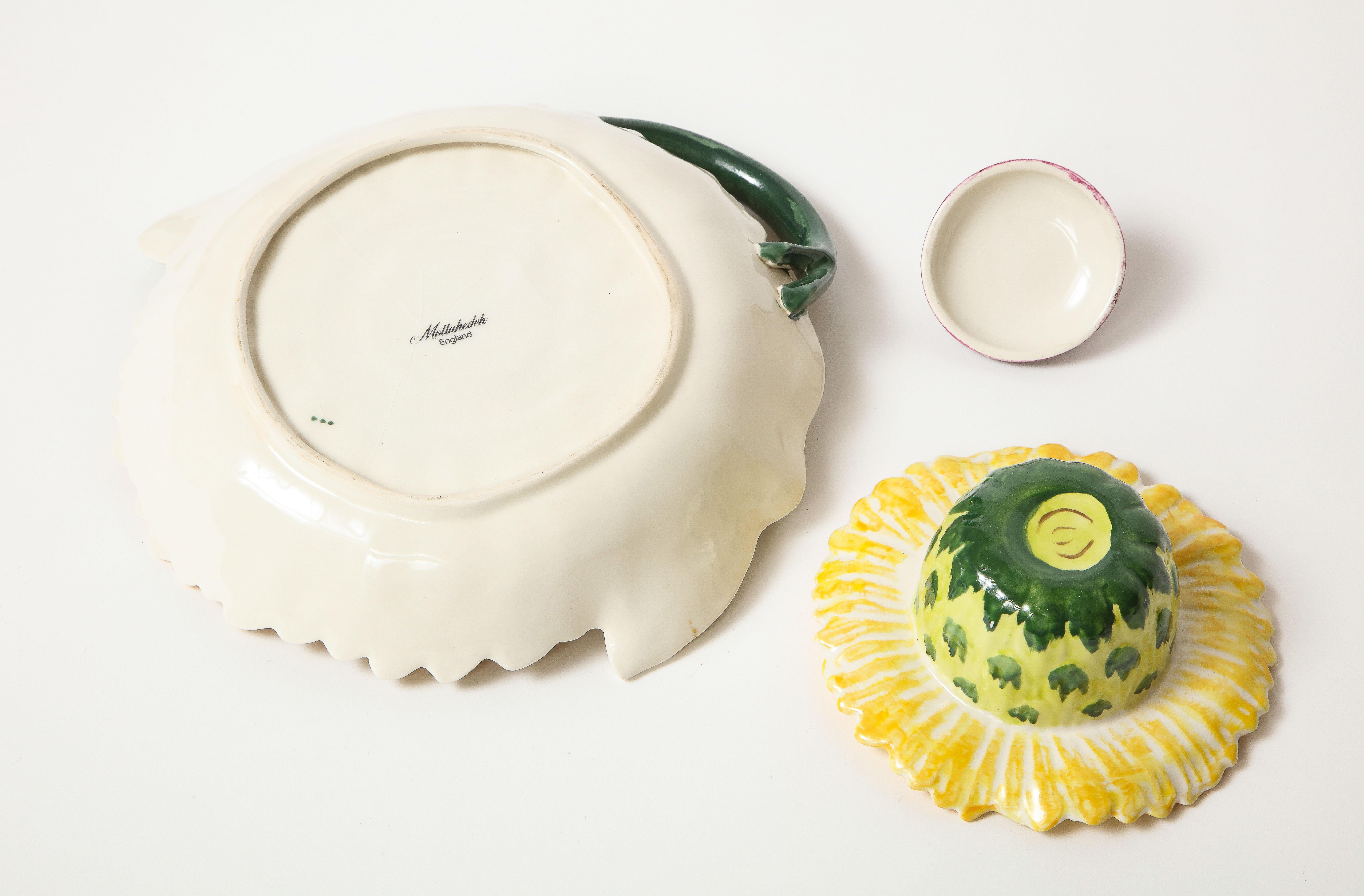 Porzellan-Sonnenblumen- Jam-Topf im Angebot 2