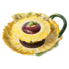 Porcelain Sunflower Jam Pot