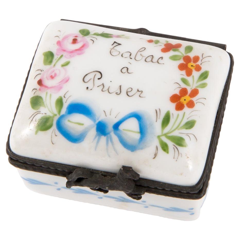 Porcelain Tabac A Priser Medecine Box For Sale