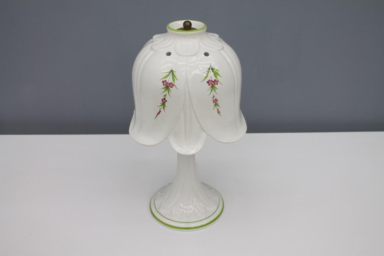 Mid-Century Modern Porcelain Table Lamp by Bassano, Italy, 1960s For Sale