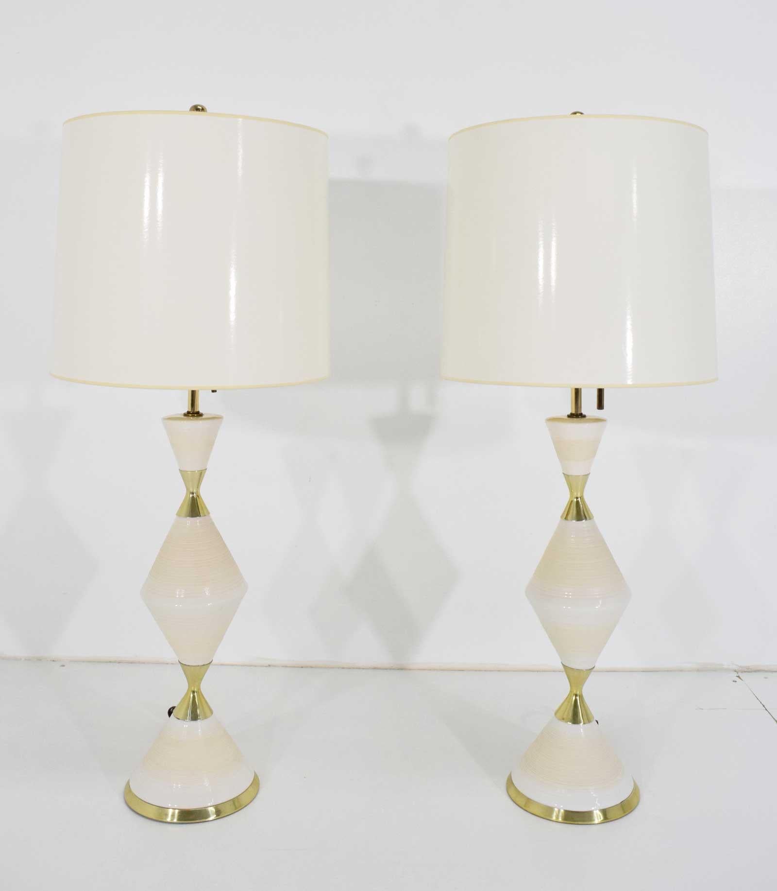 Porcelain Table Lamps by Gerald Thurston for Lightolier, 1950s 1