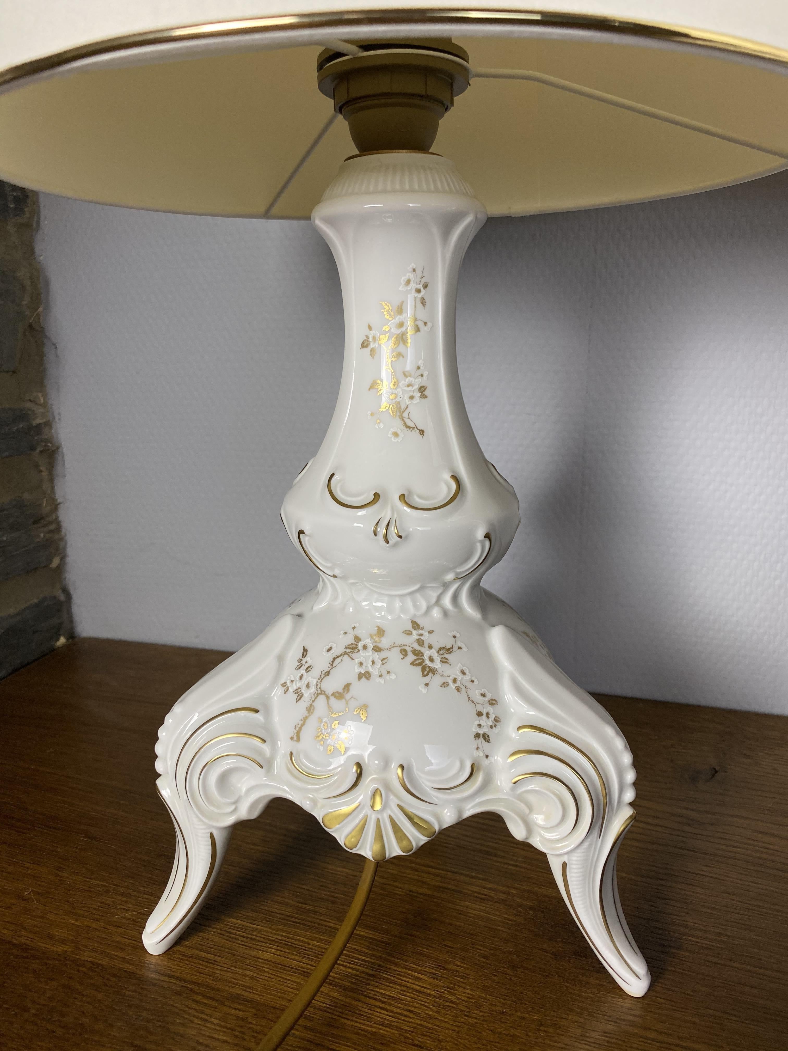 German Vintage Porcelain Table Lamps by Daniela Weiß For Lindner, 1980s, Set of 3 For Sale