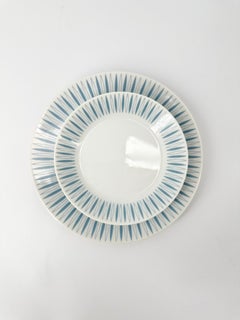 Porcelain Tea Coffee and Dessert Set Furstenberg 1960’s White and Blue 37 Pieces