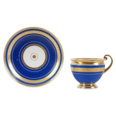 Porcelain Tea Cup and a Saucer, France, Paris, by Vieux Paris, 1820s - 1830s