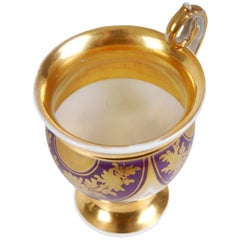 Porcelain Tea Cup and a Saucer, Vieux Paris, France, Beg. of 19th Century