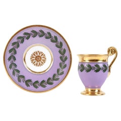 Porcelain Tea Cup and a Saucer, Vieux Paris (Old Paris), France, 1820s - 1830s