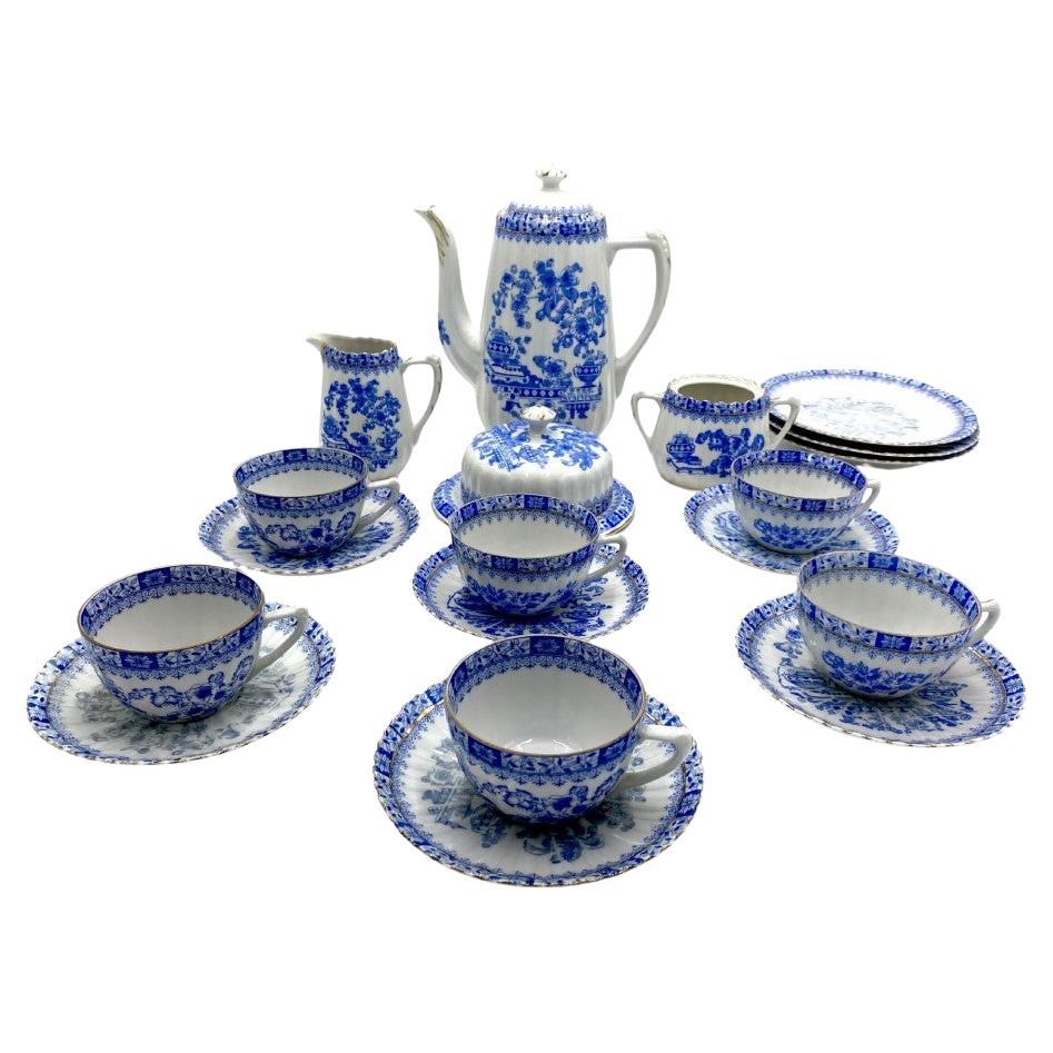 Porcelain Tea or Coffee Set, Rosslau China Blau