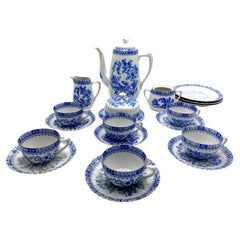 Vintage Porcelain Tea or Coffee Set, Rosslau China Blau