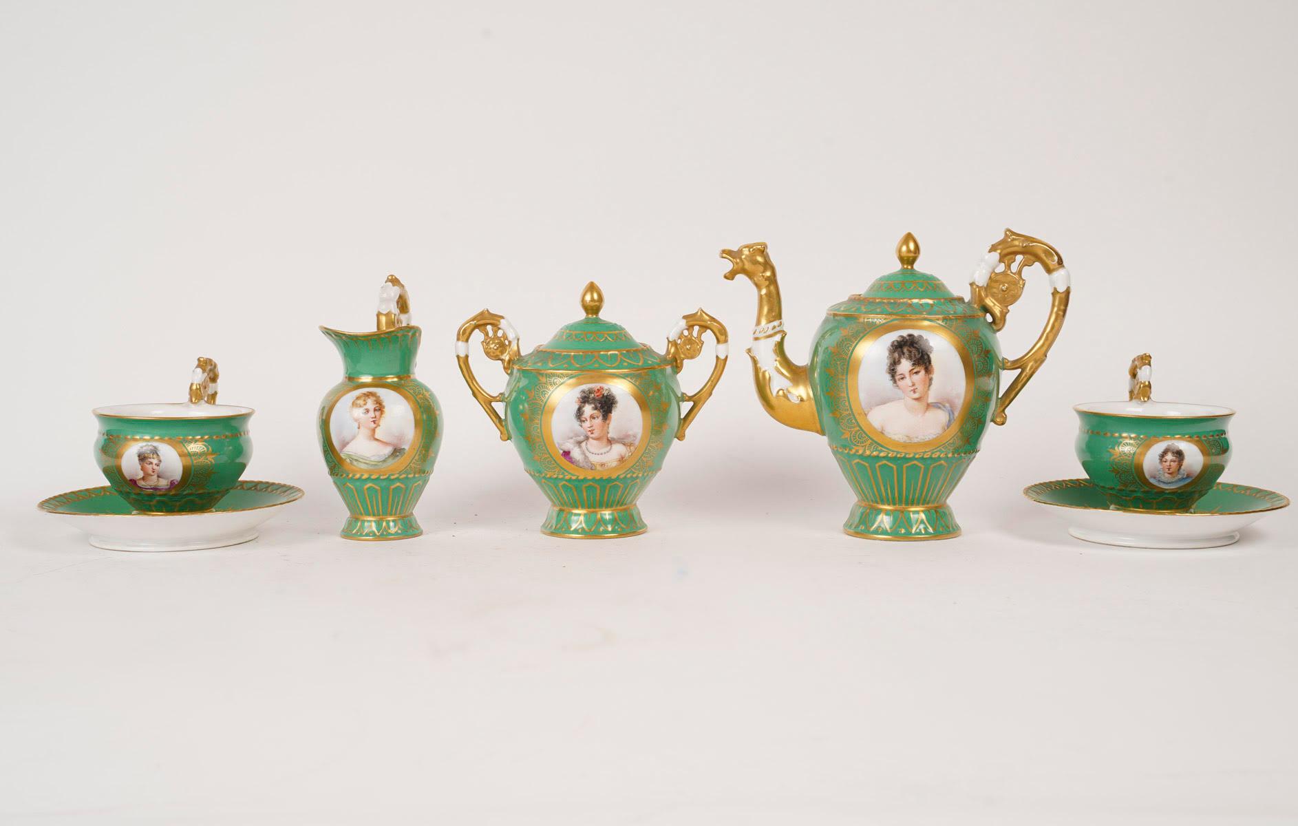 Porcelaine Service à thé du 19ème siècle, style Empire en vente