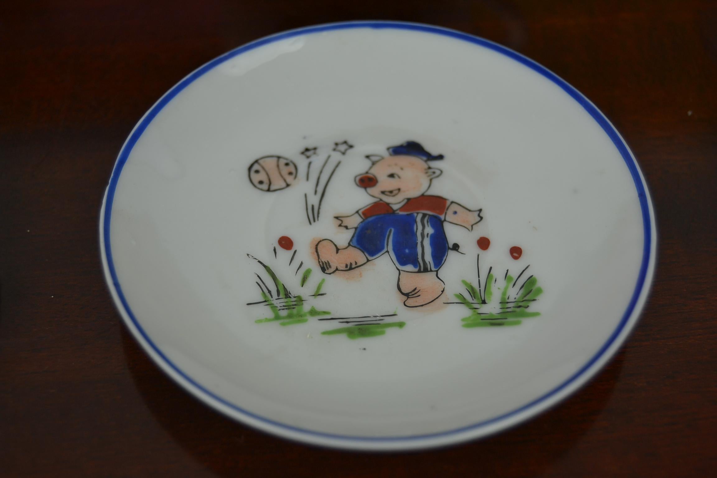 Porcelain Tea Set for Children, Pig Toy Tea Set, Foreign, Made in Japan 7