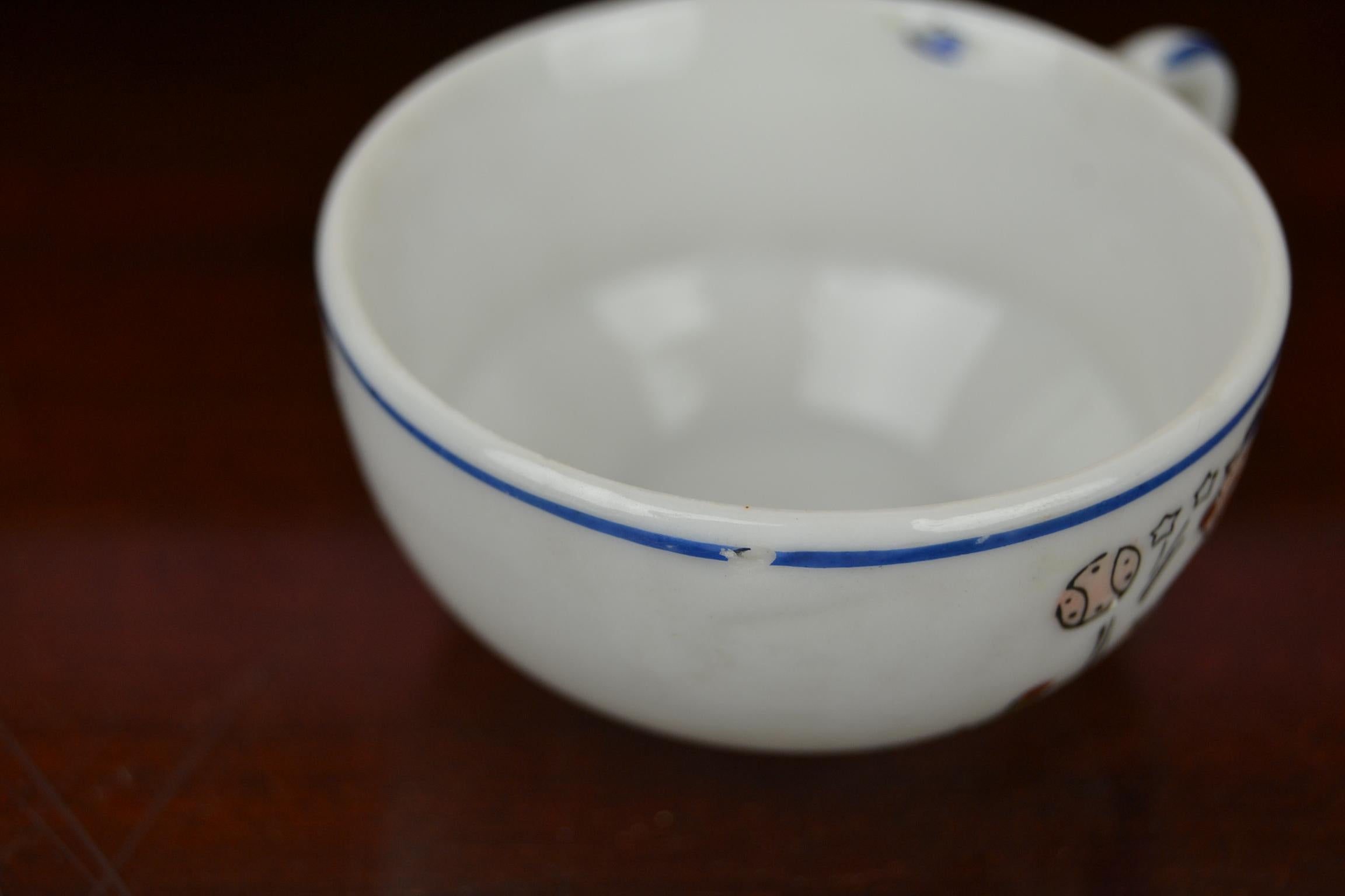 Porcelain Tea Set for Children, Pig Toy Tea Set, Foreign, Made in Japan 9