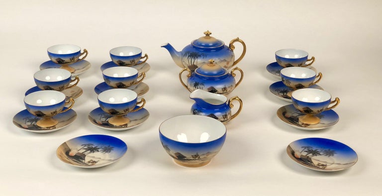 Porcelain Tea Set, Model Sahara from 1920s, in Cabana Style For Sale 8