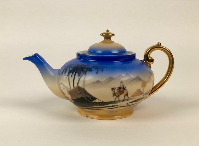 Czech Porcelain Tea Set, Model Sahara from 1920s, in Cabana Style For Sale