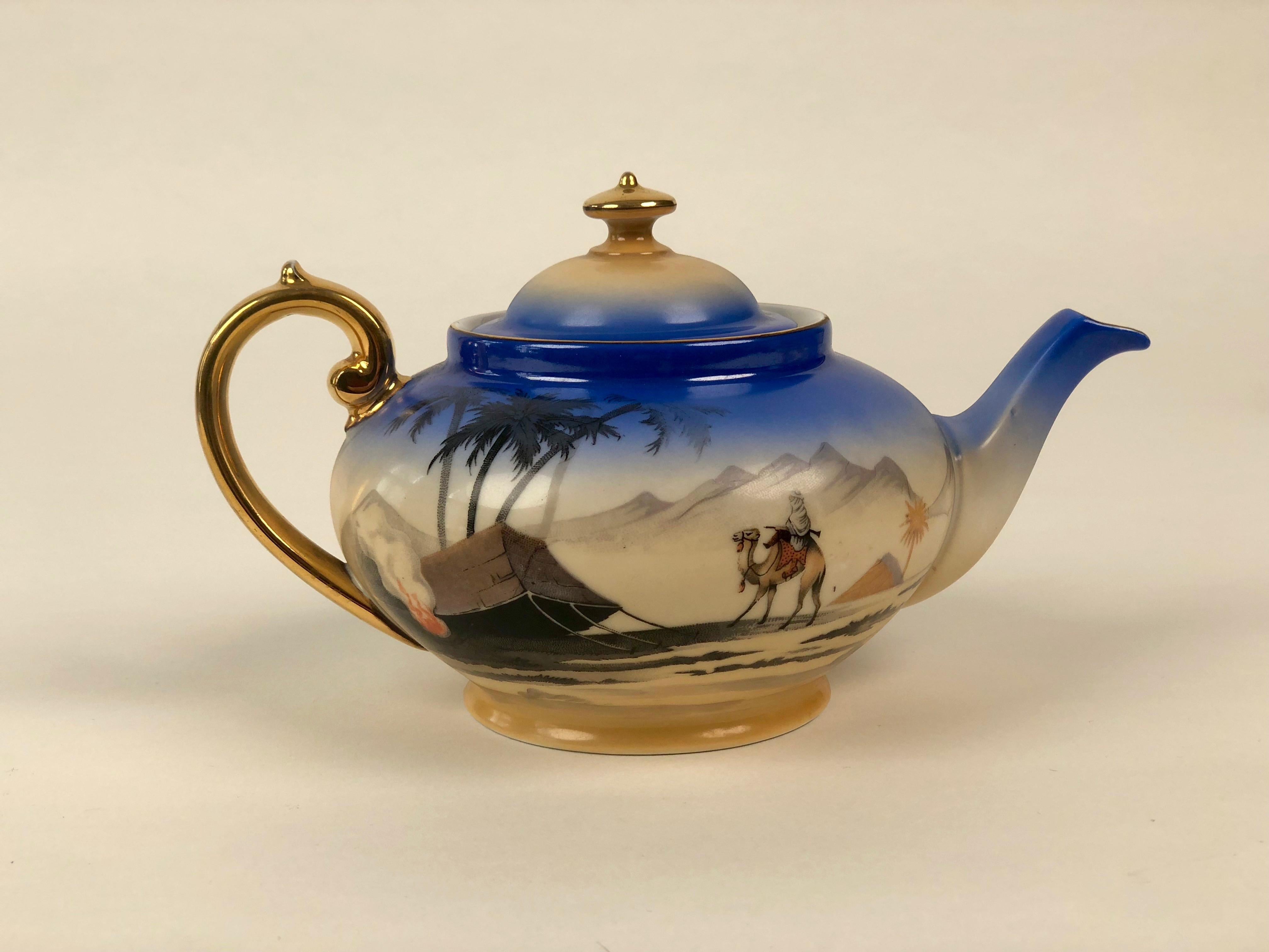 Modern Porcelain Tea Set, Model Sahara from 1920s, in Cabana Style For Sale