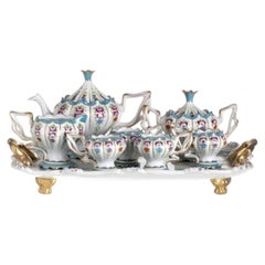 Porcelain - Tea set with tray - Meissen - 19th century