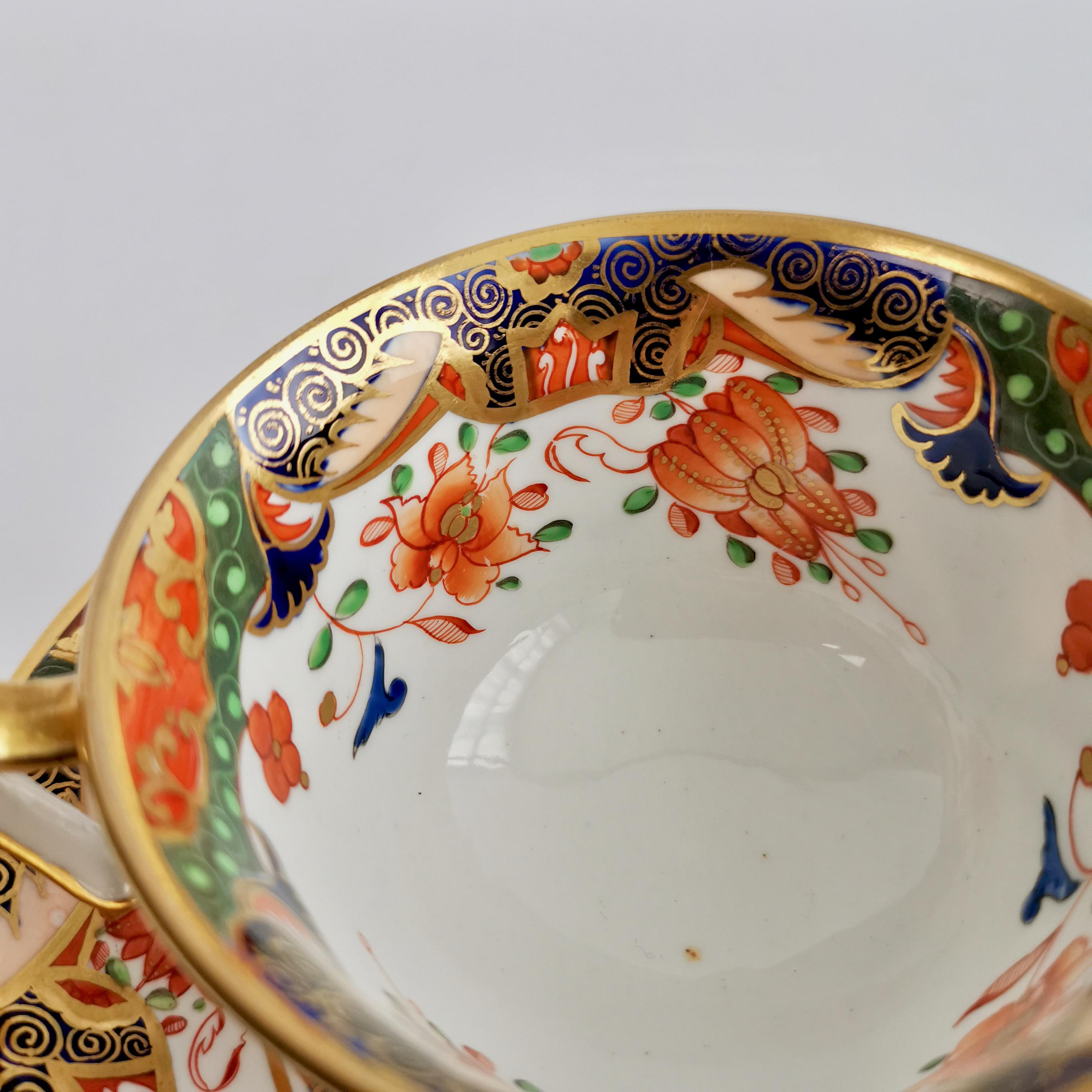 Porcelain Teacup Trio, Spode Imari Tobacco Leaf Patt. 967, Regency ca 1815 4