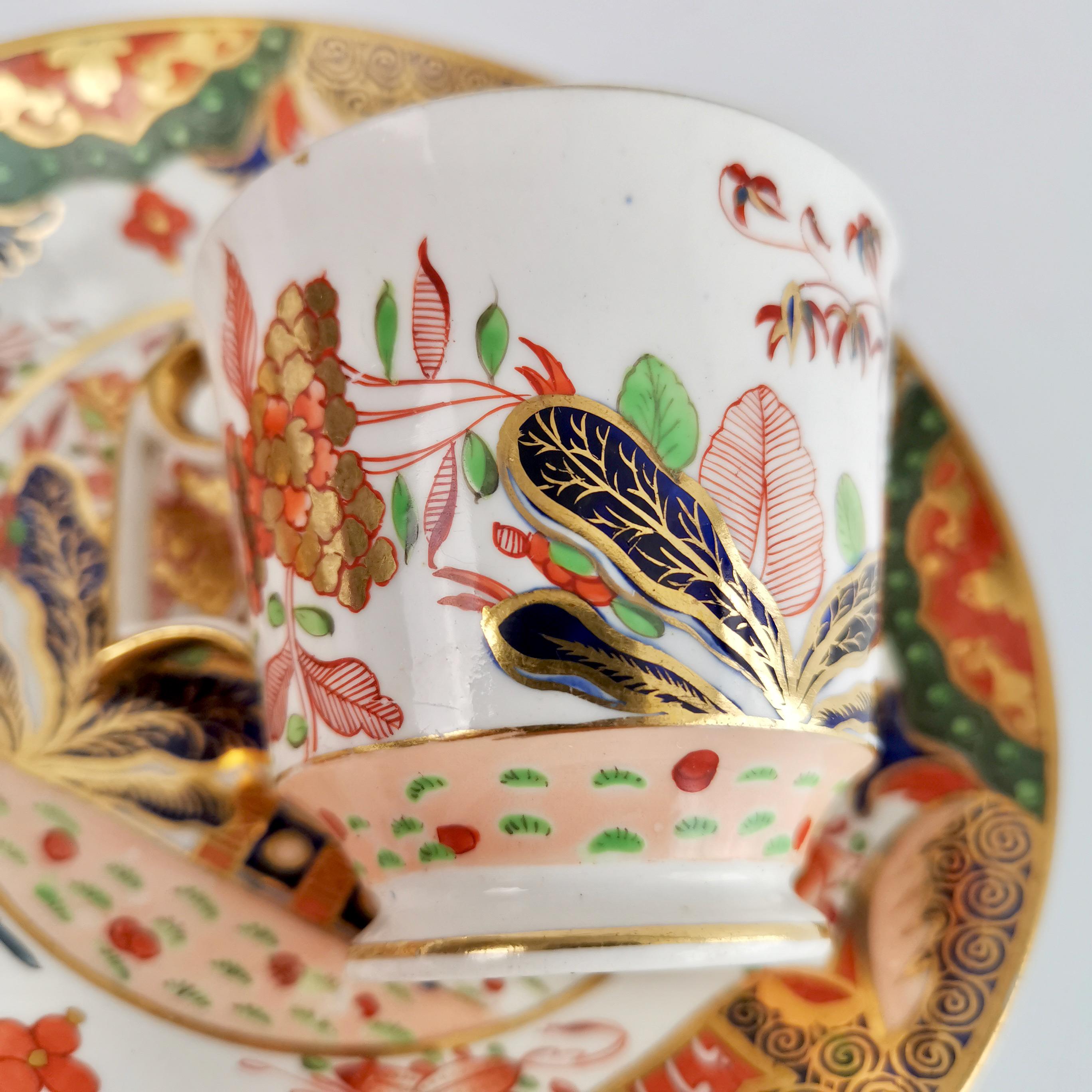 Porcelain Teacup Trio, Spode Imari Tobacco Leaf Patt. 967, Regency ca 1815 7