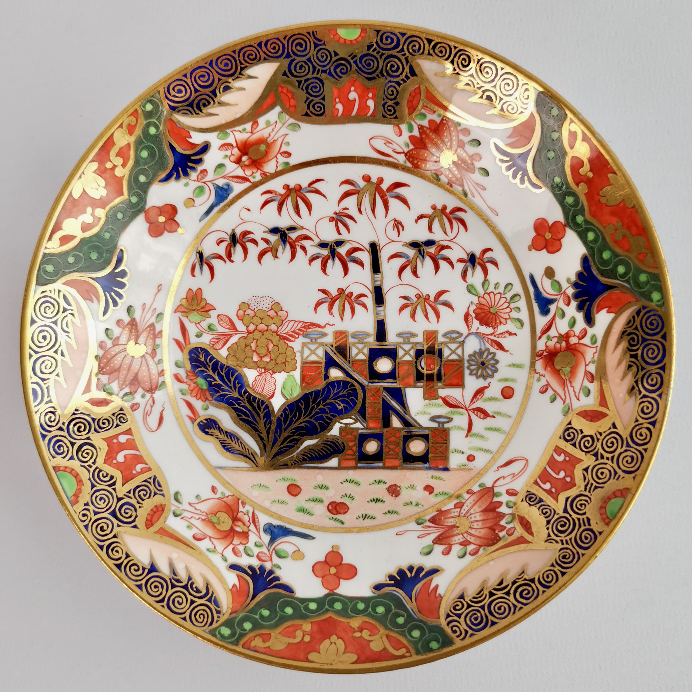 Porcelain Teacup Trio, Spode Imari Tobacco Leaf Patt. 967, Regency ca 1815 In Good Condition In London, GB