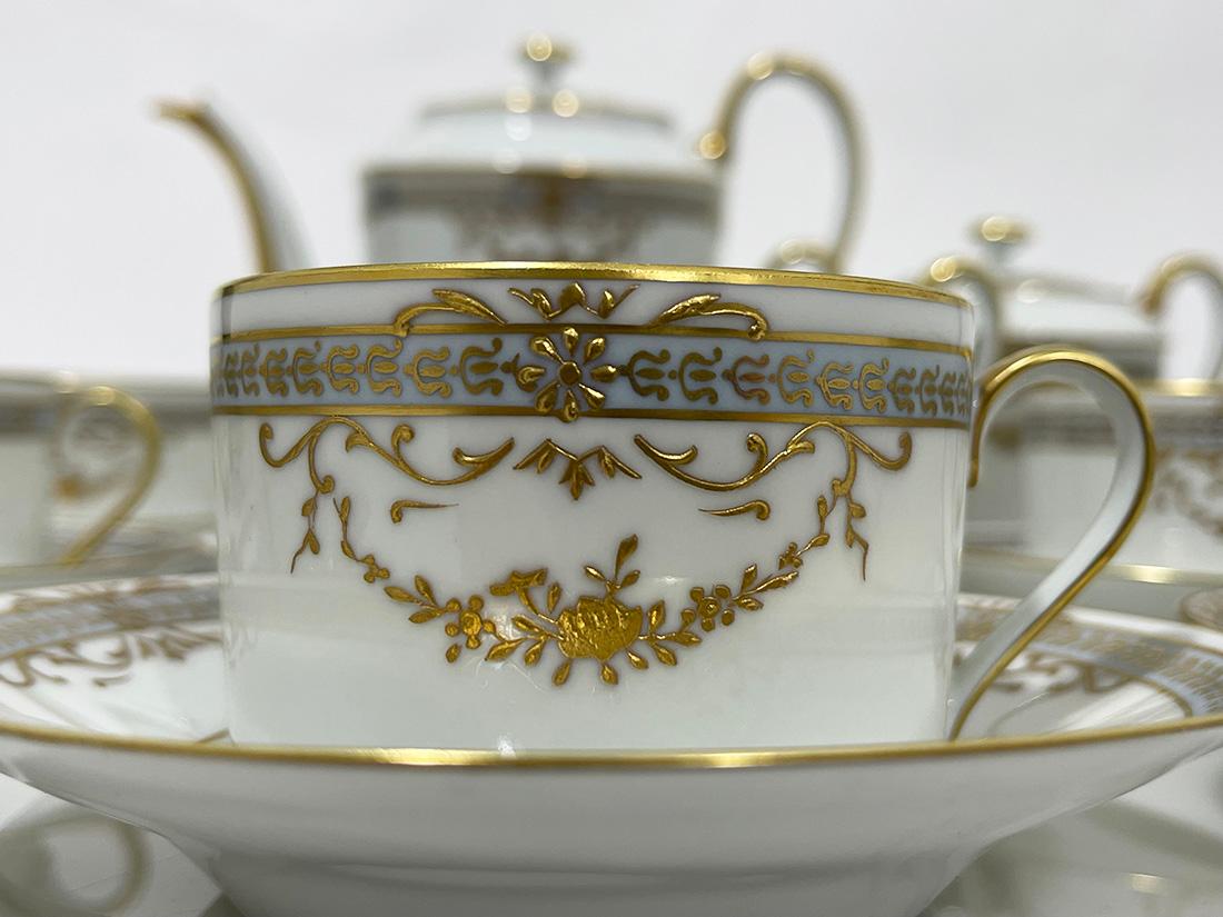 French Porcelain Teaset by Royal Limoges France, 1990s