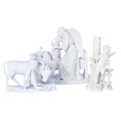 Porcellana - Tre sculture - XIX secolo