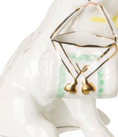 Porcelain - Toothpick holder 'cat with basket' - Vista Alegre