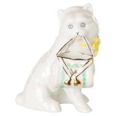 Porcelain - Toothpick holder 'cat with basket' - Vista Alegre