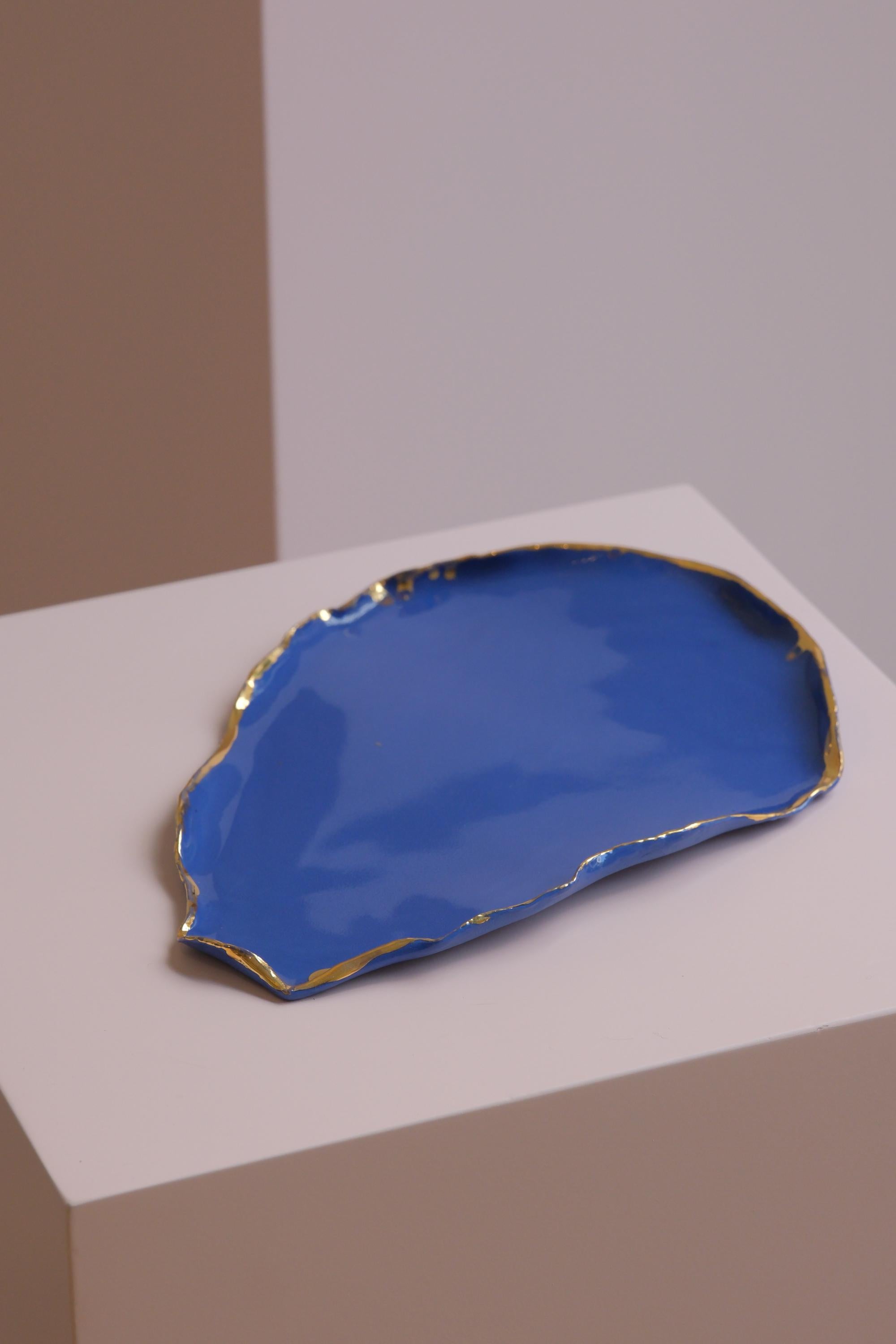 Hand-Crafted Porcelain Tray and Coffee Set by Hania Jneid For Sale