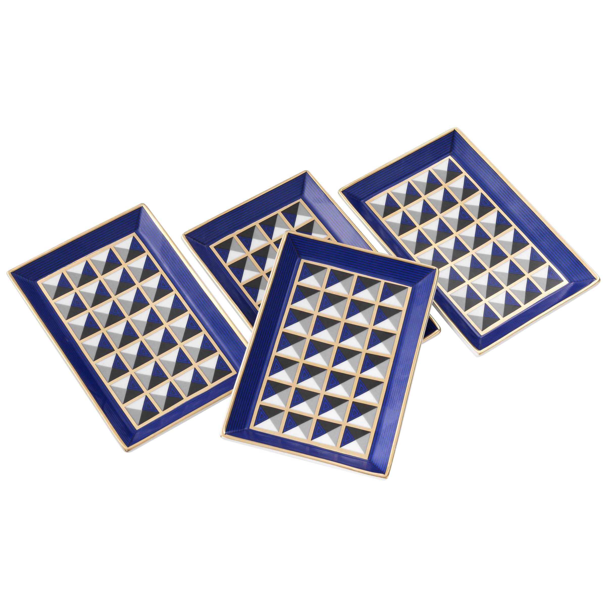 Porcelain Tray with Geometric Pattern