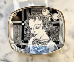 Porcelain Trinket Box with Illustration Woman