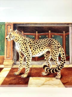 Vintage Limoges Porcelain Trinket Dish with Cheetah Decor