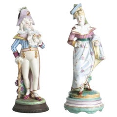 Porcelain - Two gallant figures - 19th century