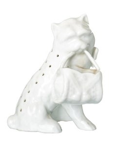 Porcelain - Two toothpick holders 'cat with basket' 'three boys' - Vista Alegre