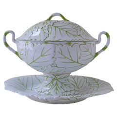 Porcelain Urn Centerpiece Leaf Design
