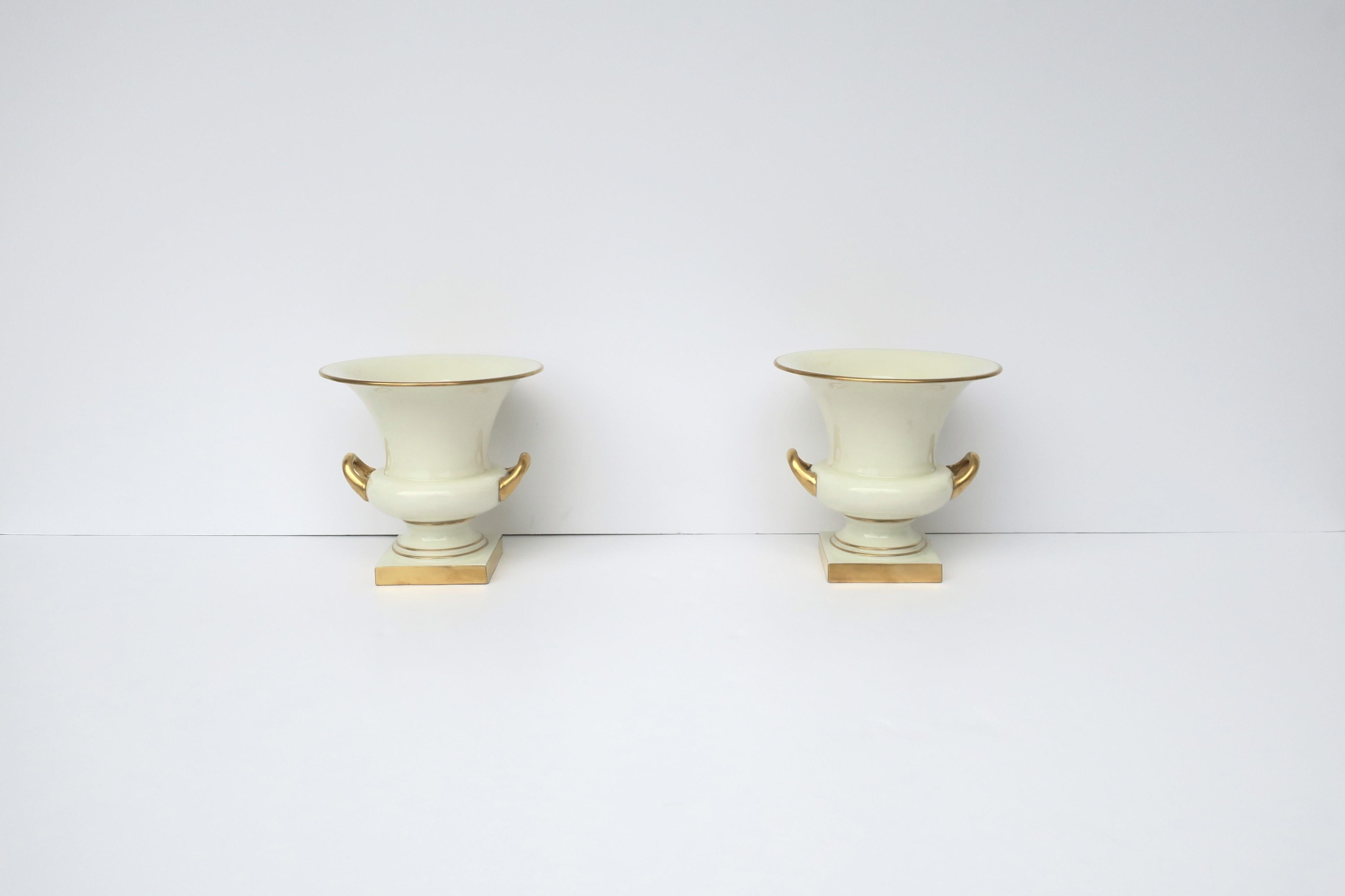 Neoclassical Porcelain Urns, Pair