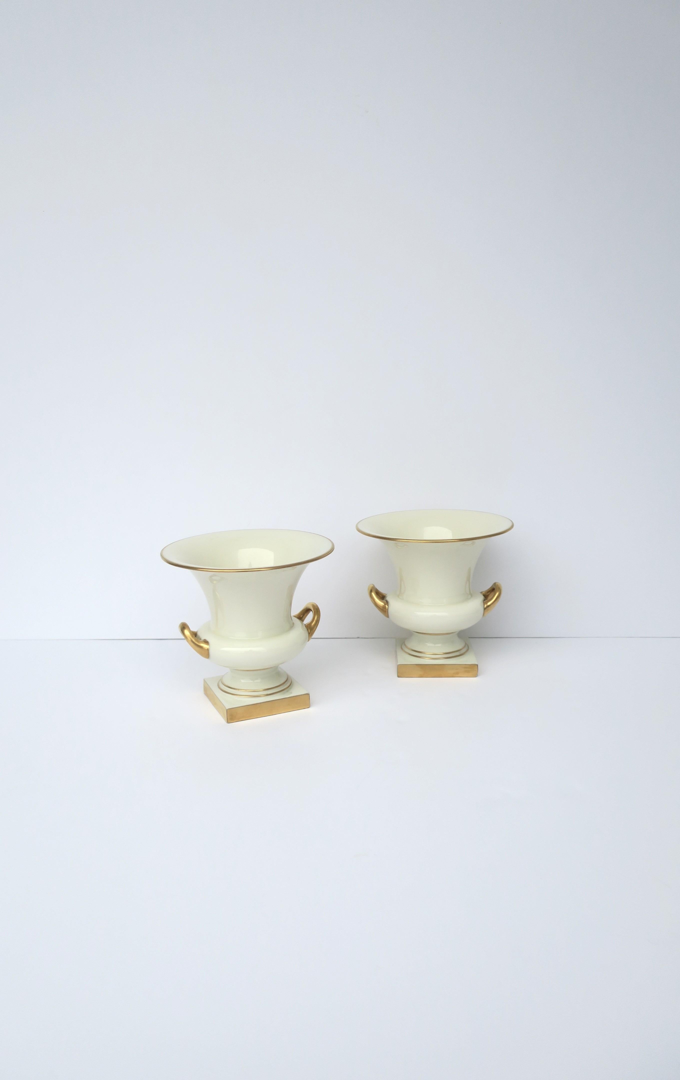 American Porcelain Urns, Pair