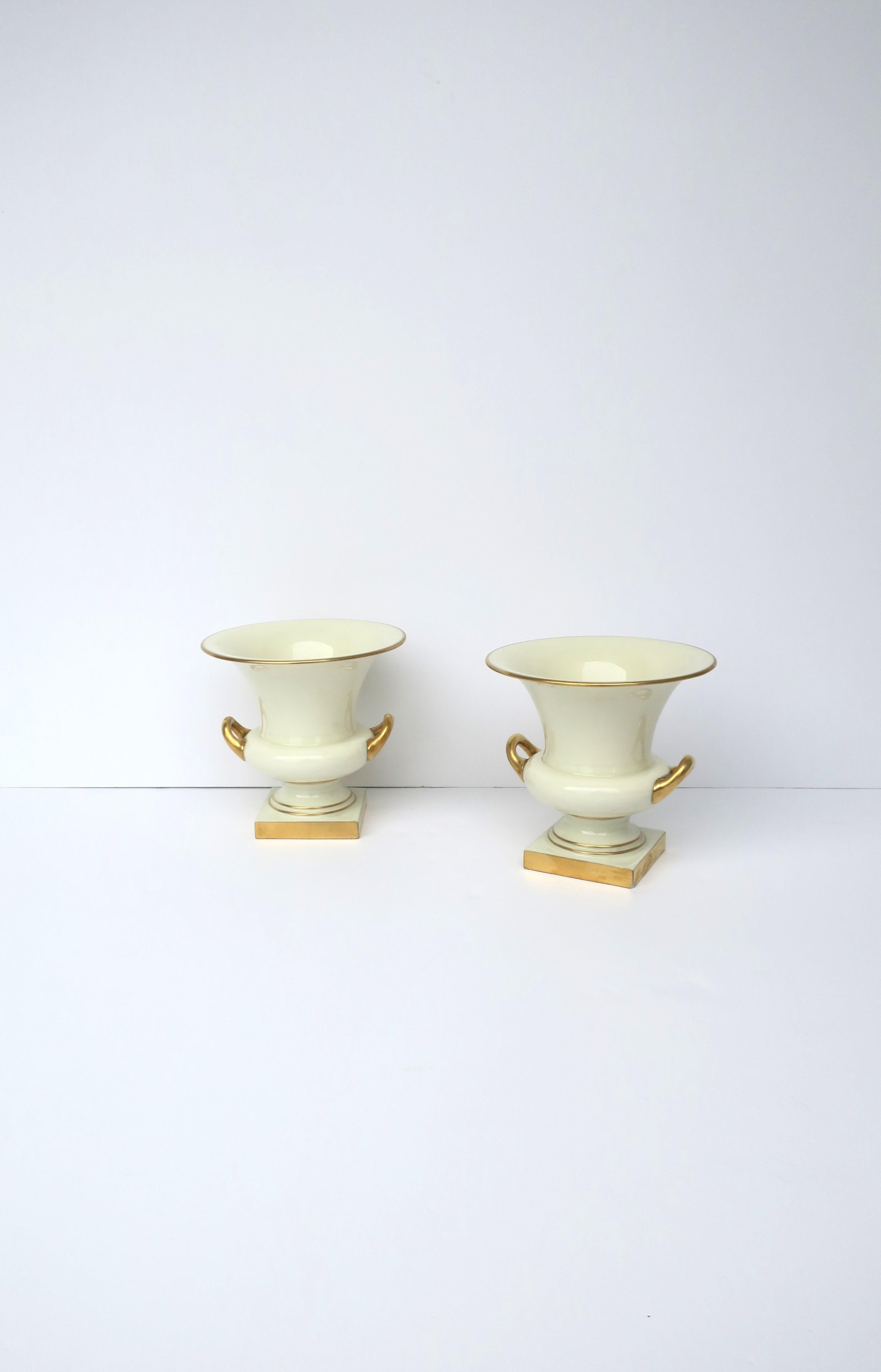 20th Century Porcelain Urns, Pair