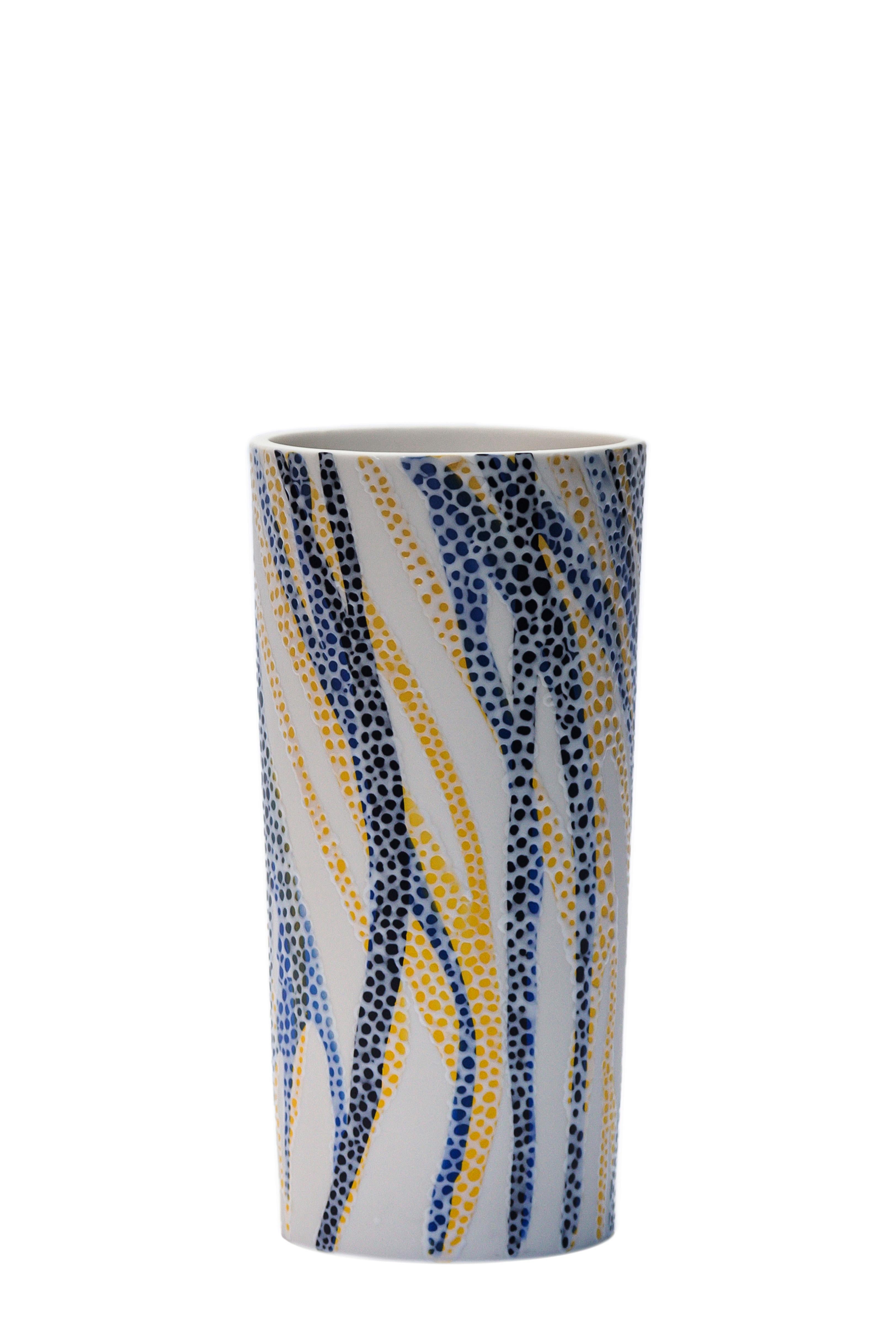 Hand-Painted Porcelain Vase by Eugenio Michelini Unique Parianware Contemporary 21st Century For Sale