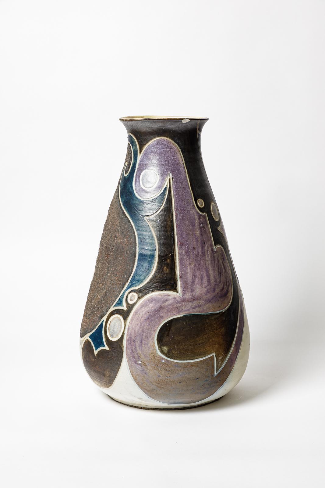 Porzellanvase von Georges Martin, ca. 1970-1980. (Beaux Arts) im Angebot