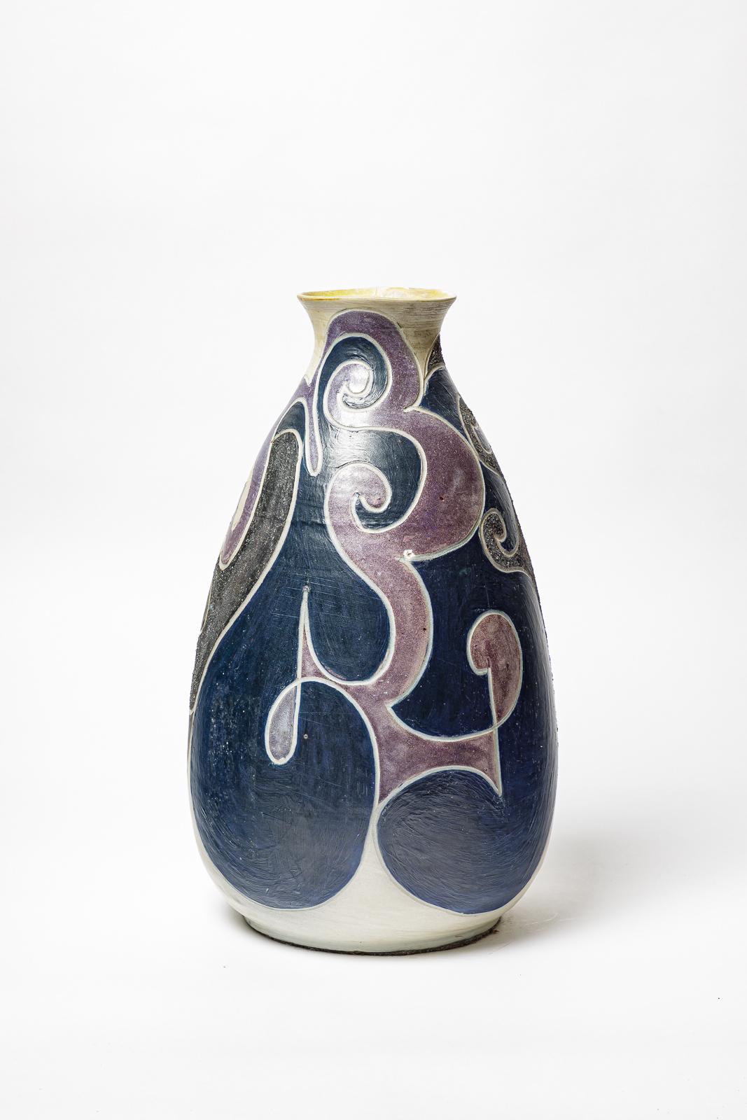 Porzellanvase von Georges Martin, ca. 1970-1980. (Beaux Arts) im Angebot