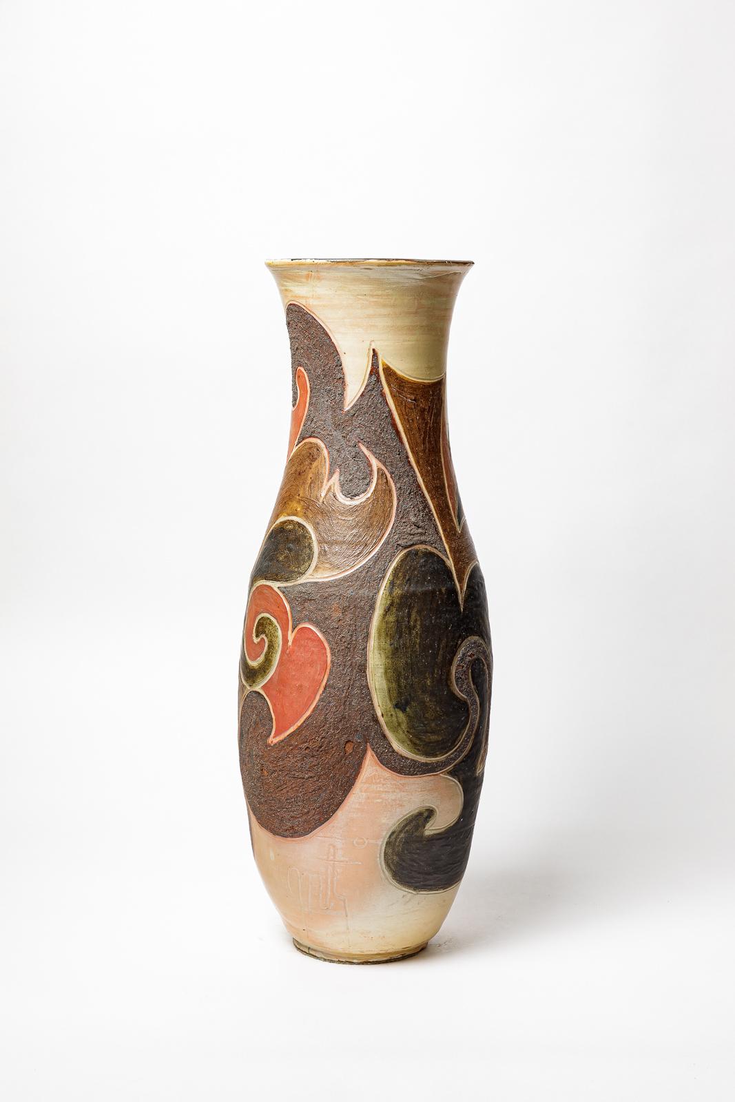Porzellanvase von Georges Martin, ca. 1970-1980. (Beaux Arts) im Angebot