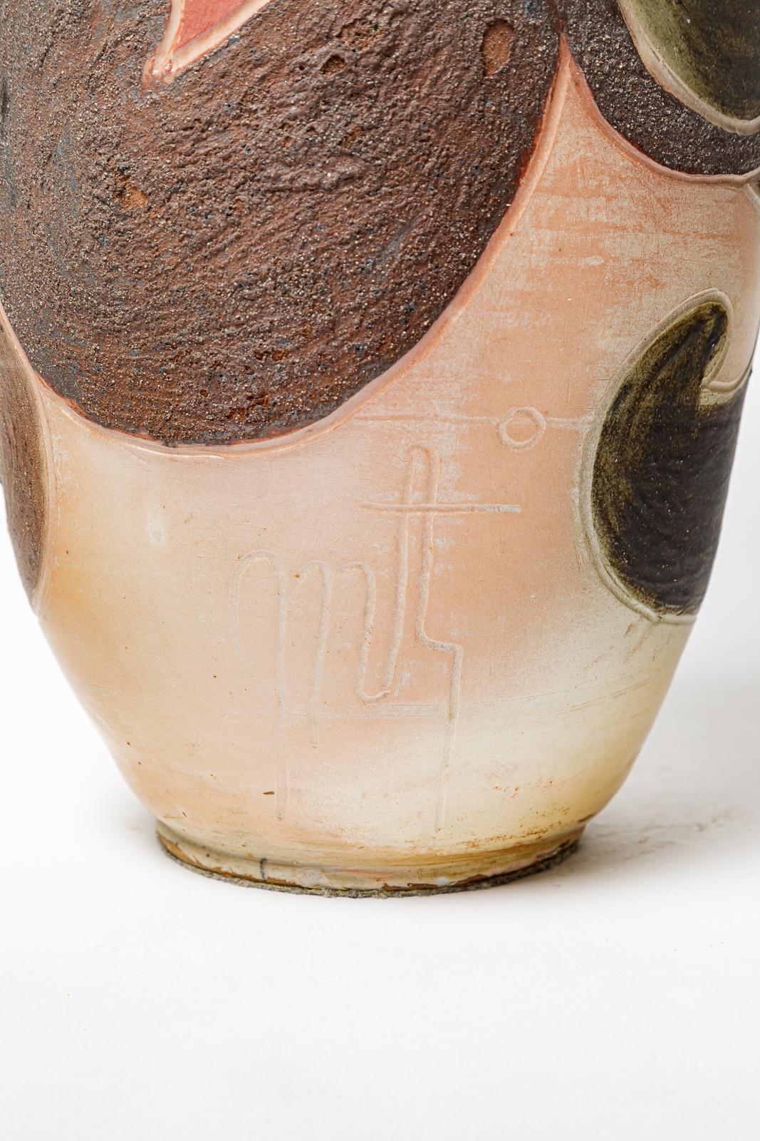 Porzellanvase von Georges Martin, ca. 1970-1980. (Französisch) im Angebot